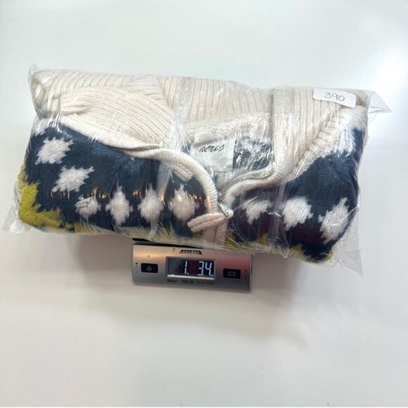 Aerie Relaxed Fair Isle Chevron Aztec Quarter Zip Turtleneck Chunky Sweater S - Picture 10 of 12